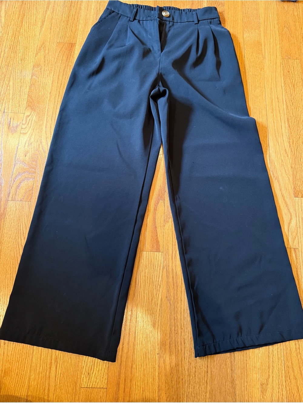 Wide Leg Black Dress Pants